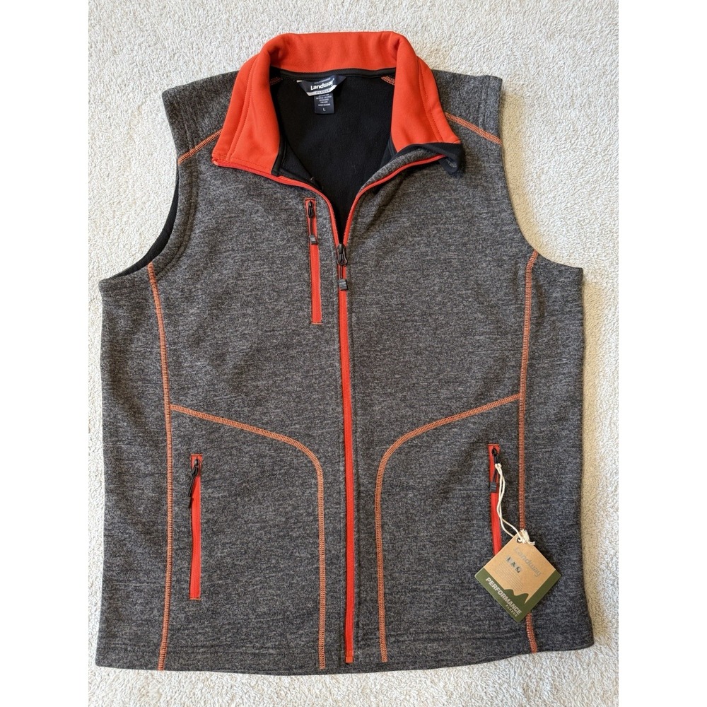 NWT Landway Vest Orange And Gray Men's Size Large